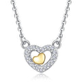 2024 New Arrival 925 Sterling Silver Plated Forever Gold Heart Love Necklace for Women Gift Jewelry Custom Party Wedding