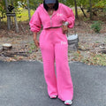 Y2k Trending Product Clothing High Quality 2 Piece Set Custom Two Piece Cropped Zip up Hoodie and Jogger Pants Set for Women
