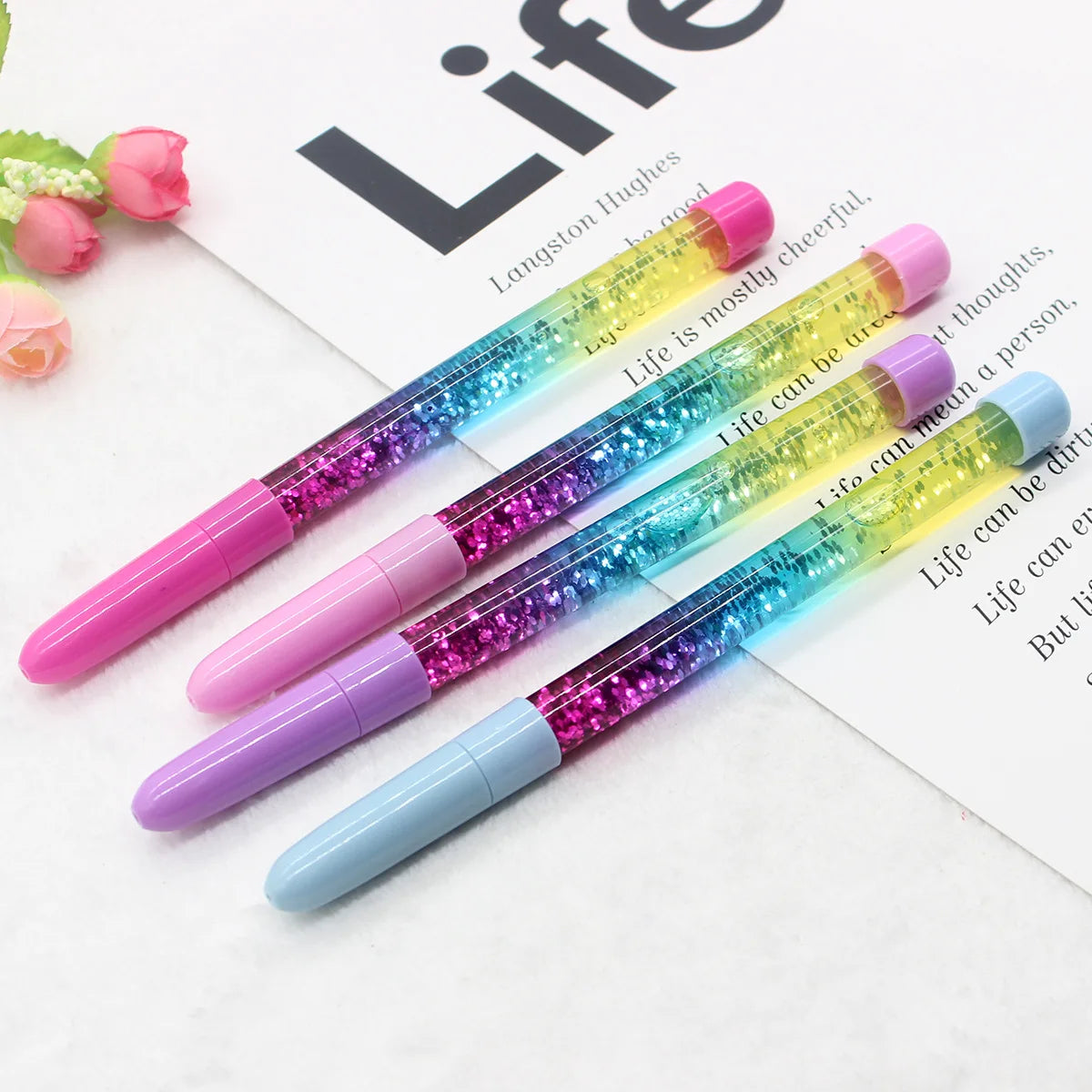 Colored Quicksand Pens Writing Kids Gift Ballpoint Pen for Student Office School Supplies Magic Wand Fairy Pens
