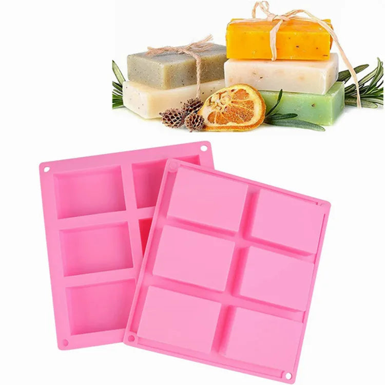 Wholesale Easy Release  DIY 6 Cavity Silicone Soap Molds