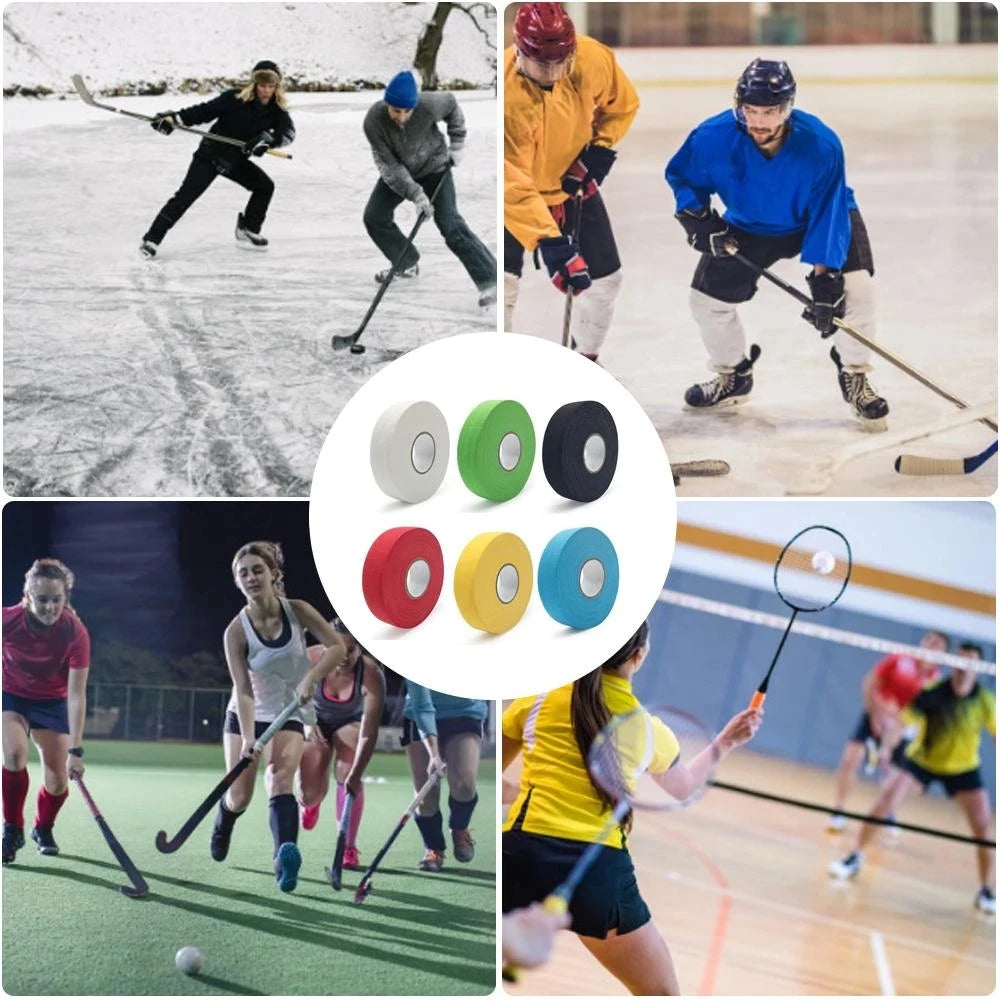 Clear Poly-Cotton 2.5cm X 25M Grip Sticks Tapes for Ice & Field Hockey Available in Multiple Colors