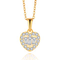 QX CUSTOM OEM Fine Jewelry Dainty 18k Gold Plated 925 Silver Cubic Zircon Pendant Fashion Jewelry Heart Necklaces for Women
