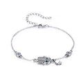 Authentic 925 Sterling Silver Hand of Fatima Fine Chain Bracelet for Women Lobster Clasp Classic Jewelry-SCB079