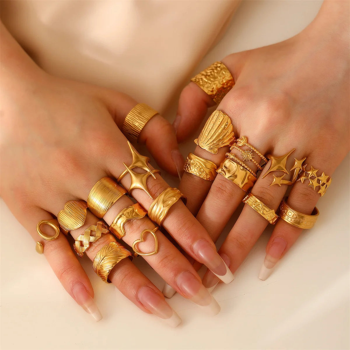 Waterproof Stainless Steel Stackable Rings for Women Trendy Lady Finger Ring Female Accessories on the Hand 2025 Fashion Jewelry