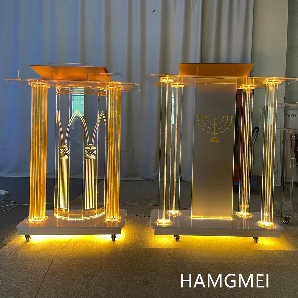 Modern Theater Furniture Glass Information Desk with Transparent Design for Commercial Residential Use Including Living Room