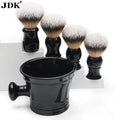 Private Label Green Men Grooming Shaving Brush and Bowl Synthetic Shave Brush Set Shaving Mug and Brush Kit Set With Box