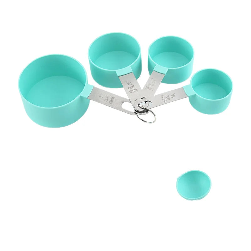 4-Piece Eco-Friendly PP Plastic Measuring Cup Set Baking Tools Seasoning Spoons 1/3 Cup Capacity for Home Kitchen Measuring