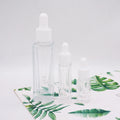 15ml 30ml Glass clear square Serum Bottle with White Dropper Lid