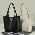 Hot Selling Women's Vintage Work Tote Bag Office Lady Solid Color PU Leather Portable Handbag Open Winter/Autumn/Spring/Summer