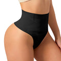 High-Waisted Black Seamless Yoga Fitness Thong Large Control Panties with Lace Decoration Sexy Waist Shapewear Customizable Logo