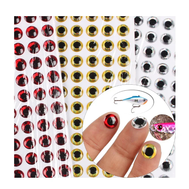 ZHUORUN 100pcs/set 3D Fishing Eyes Holographic Lure Eyes Making Fishing Lure Fly Tying Artificial Fish Eye DIY 3mm 4mm 5mm 6mm