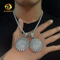 Cute Sunflower Moissanite Pendants Sun Iced Out Jewelry Diamonds Custom Moissanite Pendant