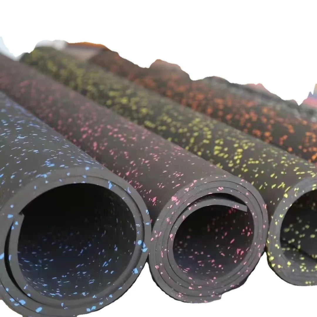 Fitness Equipment China Direct Factory EPDM & SBR Anti-slip Resistance  Rubber Floor Roll Mat for Gym