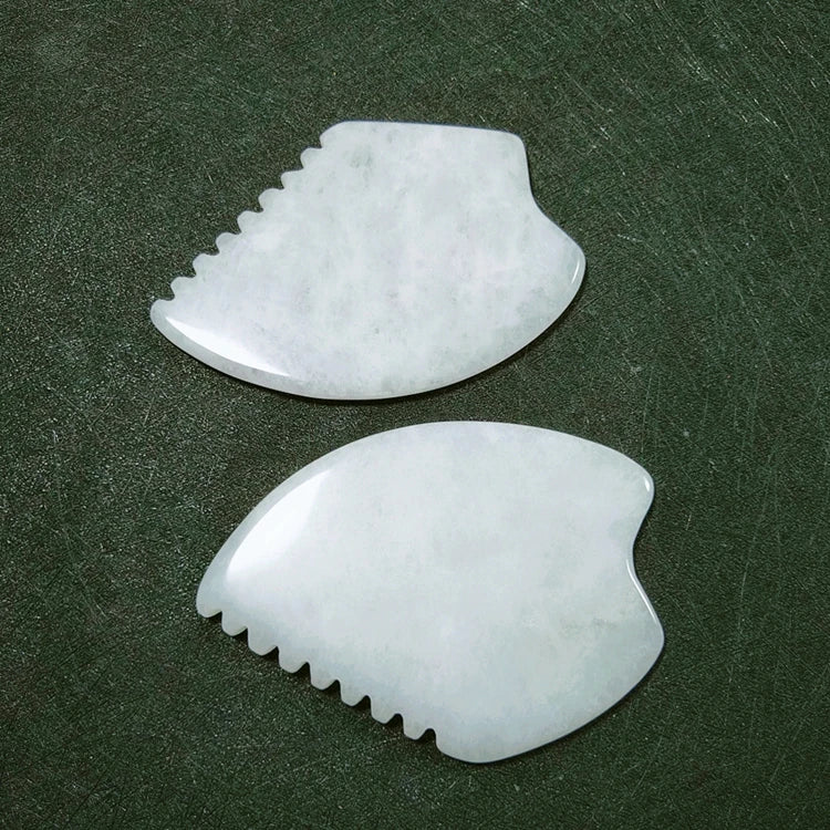 HZ 2025 Private Label Custom Pink White Jade Massage Tool Natural Jade Stone Massager Facial Custom Shape Gua Sha Board