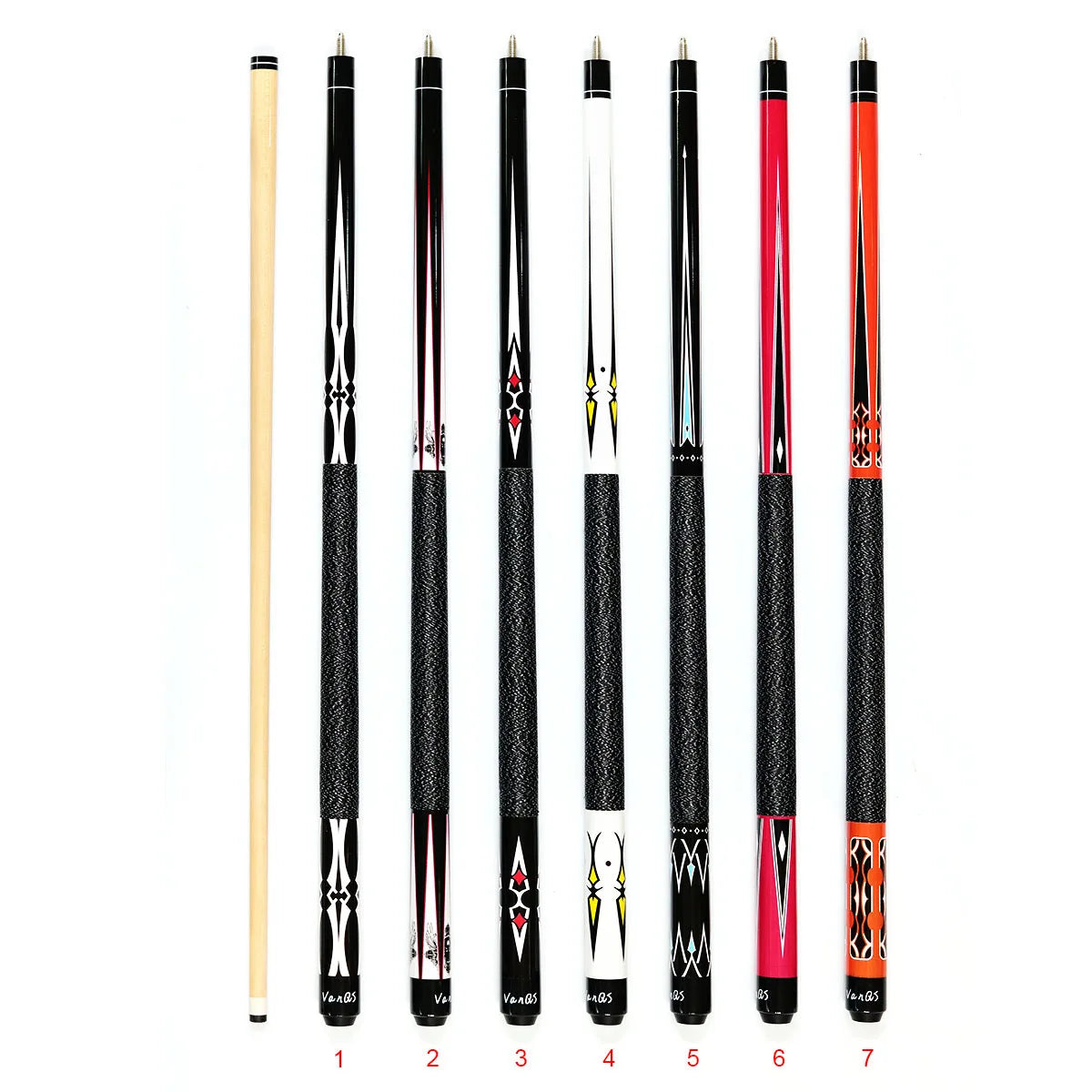 Factory Sell Nylon Wire Grip Maple Wood 57" 13mm Tip 1/2 Billiard Pool Cue for Sale