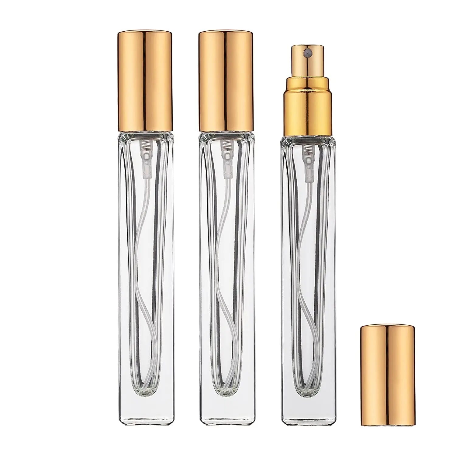 Square Travel Perfume Atomizer 10ML Glass Perfume Bottles Mini Refillable Perfume Bottle With Sprayer