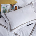 100% Cotton 300TC Luxury Hotel Collection Pillow case Embroidery Stripes Pillow Sham for Hotel and Home