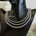 Silver 925 Original Brilliant Cut Diamond Test Past All 4mm 5mm D Color Moissanite Tennis Necklace for Wedding Fine Jewelry