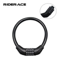 RIDERACE Mountain Bicycle Anti-theft Ring Lock Four-digit Combination Password Cable Lock Durable Road Bike Motorcycle Equipment