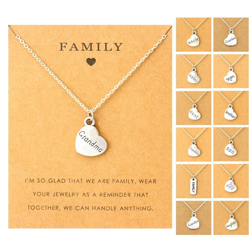 Tree of Life Grandma Grandpa Uncle Aunt Mother's Day Father's Day Mom Dad Sister Brother Son Mother Daughter Family Necklace