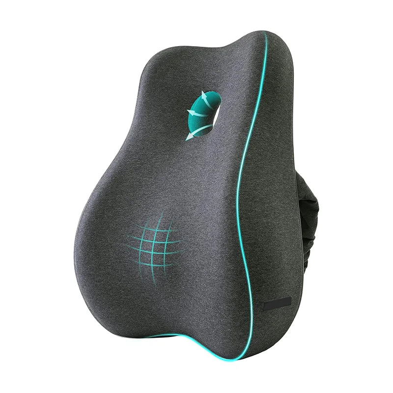 Quick Delivery Lumbar Back Support Pillow Back Pain Cushion Office Chair Mesh Fabric Memory Foam Bck Cushion