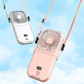 3000mAh Bank 180 Degree Folding Mini Portable Desktop Air Cooling Fan Outdoor Hand Fan Hanging Neck Fan-Made Plastic Battery