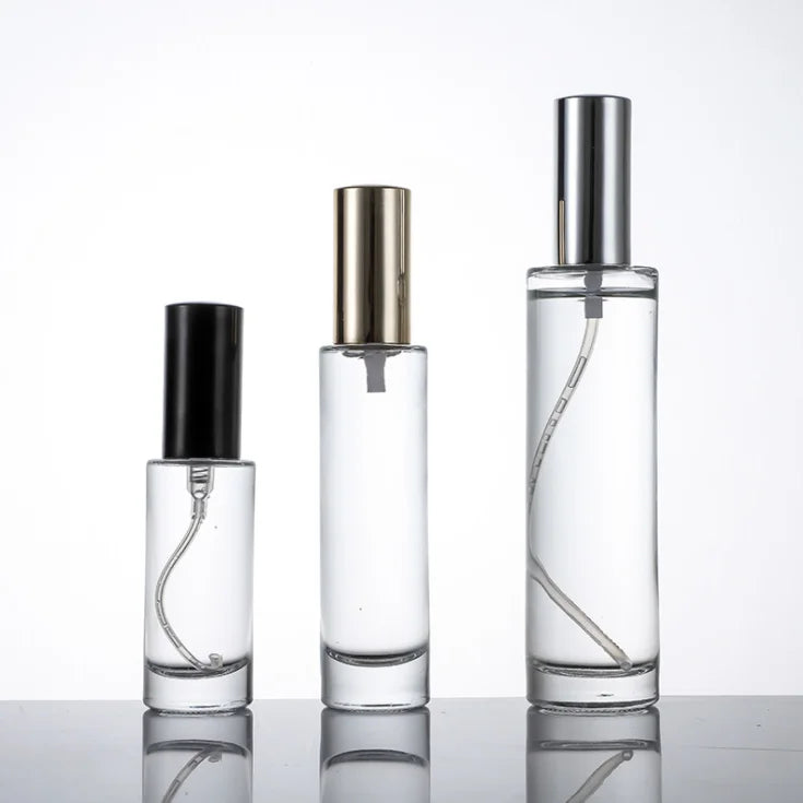 Wholesale Travel Cosmetic Packaging 30ml 50ml 100ml Round Empty Glass Perfume Atomizer Spray Perfume Bottle