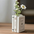 Creative European Book-Style Ceramic Vase Handmade Porcelain Transparent Glaze for Home Flower Decoration Dry Vase Cross Border