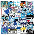 50Pcs Ski Skiing Cool Adventure Sport Graffiti Sticker for Boy Skateboard Luggage Laptop Bike Outdoor Sports Stickers