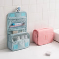 Travel Hook Wash Large Capacity Water Resistant Lightweight Foldable Hanging Twill Oxford Fabric Cosmetic Storage Bag