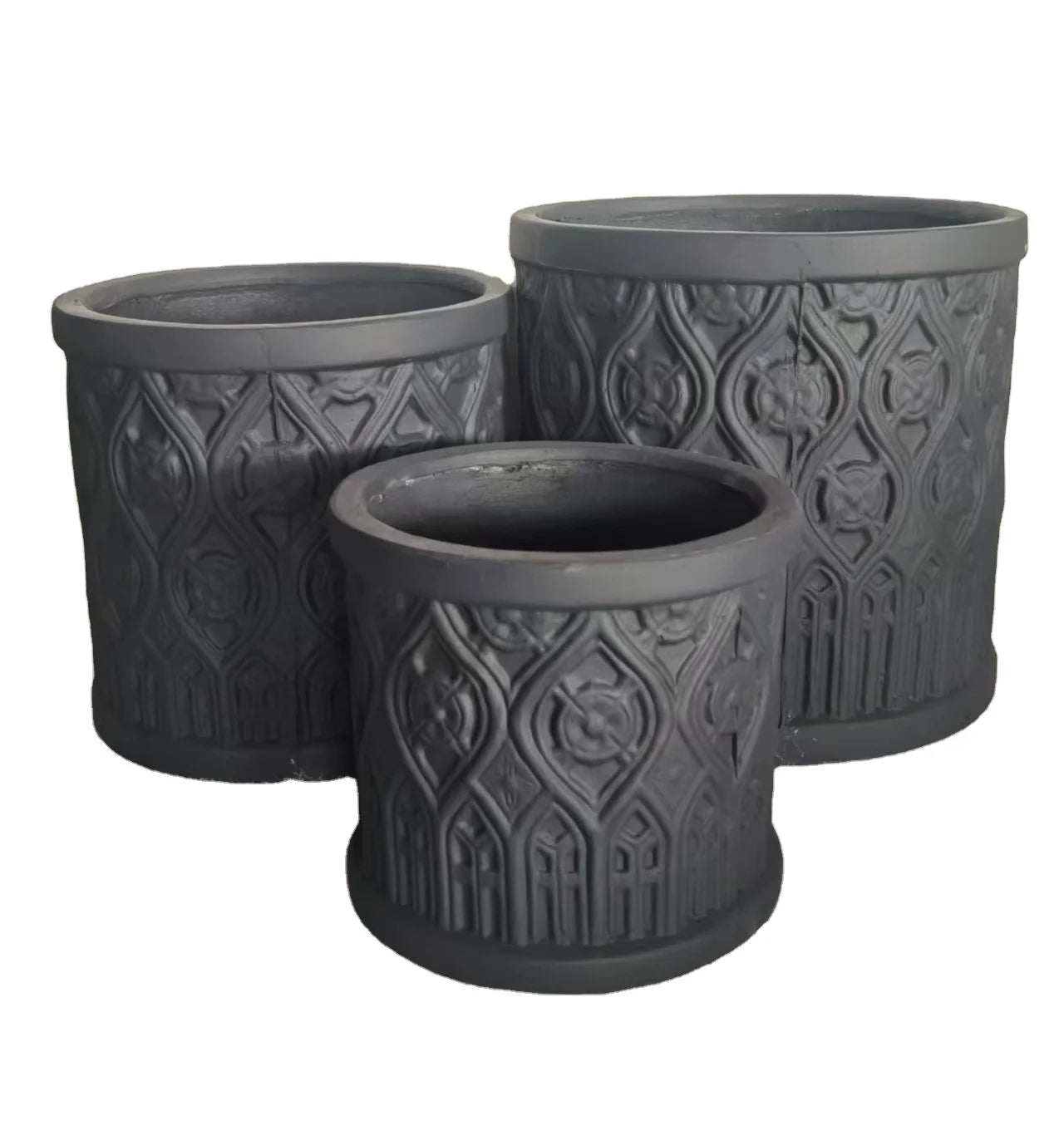 Chelsea Outdoor Garden Home Decor Factory Direct Durable Eco-Friendly Lightweight Fiber Clay Floor Flower Pots Drainage Hole