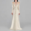Luxury Clothing Women Lady Long Sleeve Elegant Heavy Beaded 3D Flower Dress Robe De Soir��e Womens Modest Formal Evening Dresses