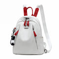 Fashionable Waterproof School Backpack for Women Solid Color PU Multi-Function Travel Bag with Zipper Closure