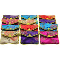 Wholesale Chinese Silk Embroidered Zipper Soft 3 Sizes Jewelry Bag Elegant Coin Purse Gift Pouch for Jewelry Storage