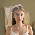 IVANHOE New Satin Bow Bridal Veil and Large Mesh Gauze Travel Shoot Dinner Headwear