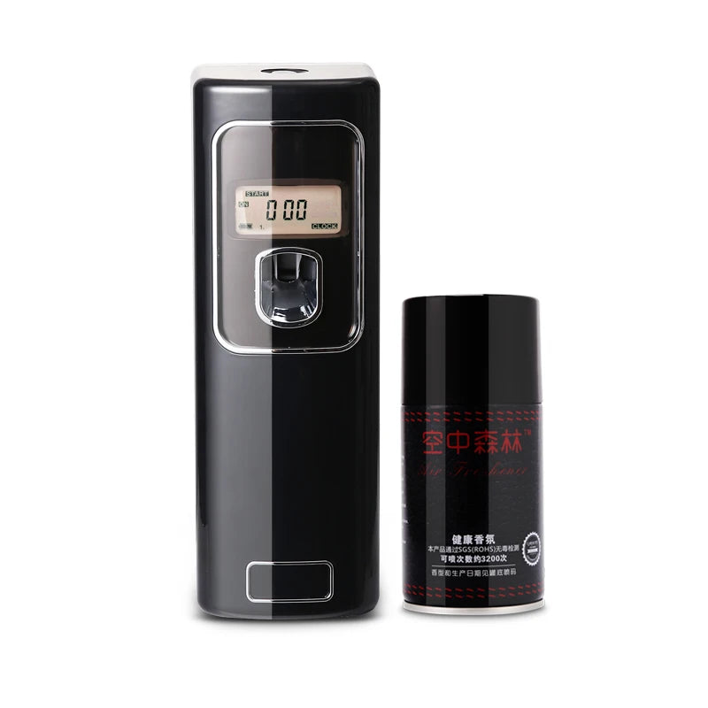 Eco-Friendly Hotel Corridor Auto Air Freshener Dispenser with LCD in Black Color