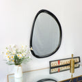 51X91CM Unique Design Creative Large Wooden Frame Mirrors Irregular Black Solid Wood Wall Mirror for Living Room