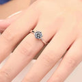 925 Sterling Silver Open Ring Classic Six Prong Diamond Ring Korean Sterling Silver Jewelry Wholesale