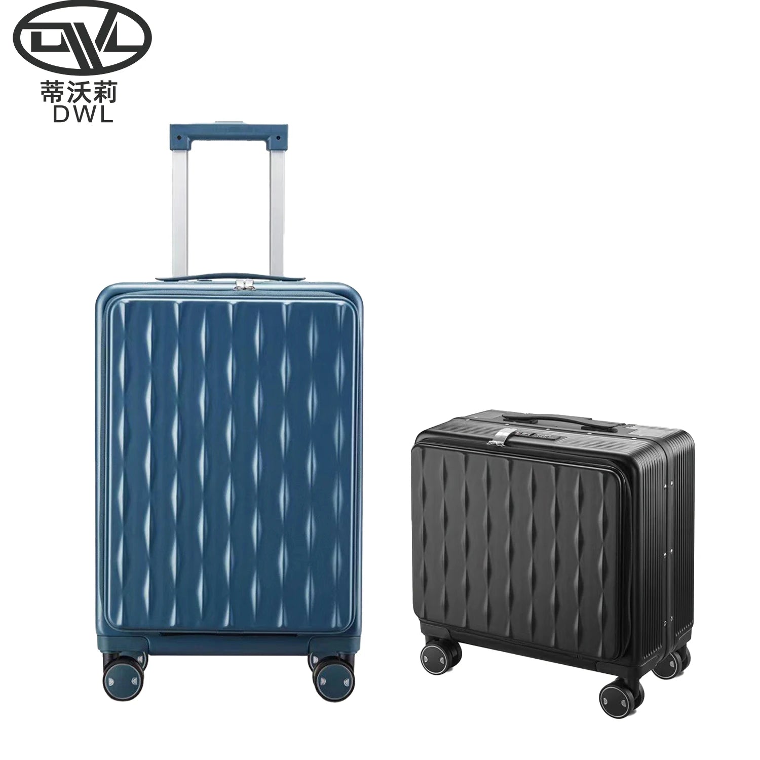 Newest Design Modern Durable Hard Shell Laptop PC Spinner Cartoon TSA Lock Aluminum Frame Front Open Portable Waterproof