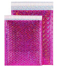 Custom Printed Glamour Postage Poly Envelope Shipping Bags Pink Holographic Bubble Mailers