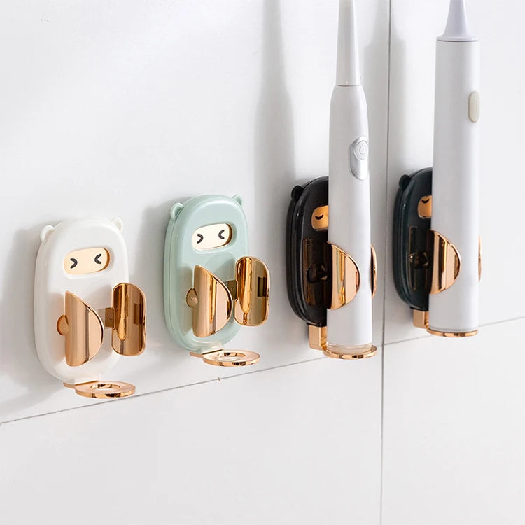 2026 Luxury Wall Mounted Toothbrush Holder Eco-Friendly Multi-Purpose Oral Hygiene Product for Bathrooms Cute Design