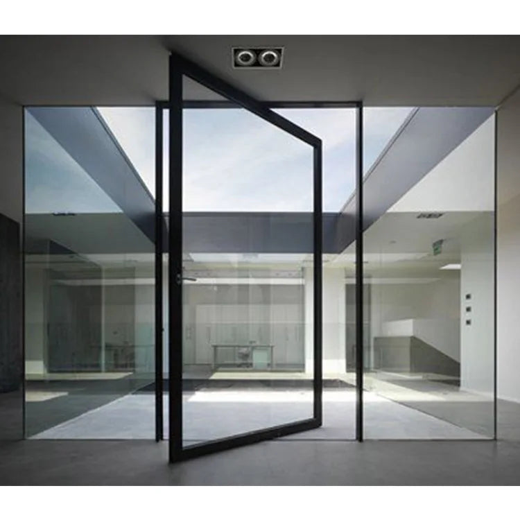 Hot Sale Tempered Glass Aluminum Pivot Door for Residential and Commercial Spaces