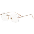 Xiaohongshu Retro Diamond Face Shape Titanium Frameless Eyeglasses Hot-Selling Blue-Light Protection Ultra-Light Print for Women