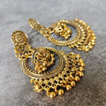 Traditional Indian Wedding Gold Plated Red Chandbali Jhumka Jhumki Earrings Fashion Drop Earrings for Women/Girls Bollywood