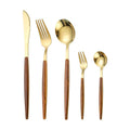 Factory Portuguese 430 Stainless Steel Flatware Set Wooden Clamp Handle Knife Tea Tea Western Food Steak Knife