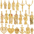 Religious Holy Jesus Guardian Angel Love Heart Charms PendantLatest Gold Plated Micro Zircon Jewelry Necklace Accessories L02