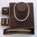 Echsio High-end Classic Design Luxury Women Jewelry Sets Fine CZ Zircon Gold Plated 4Pcs Necklace Set for Valentine's Day CN516