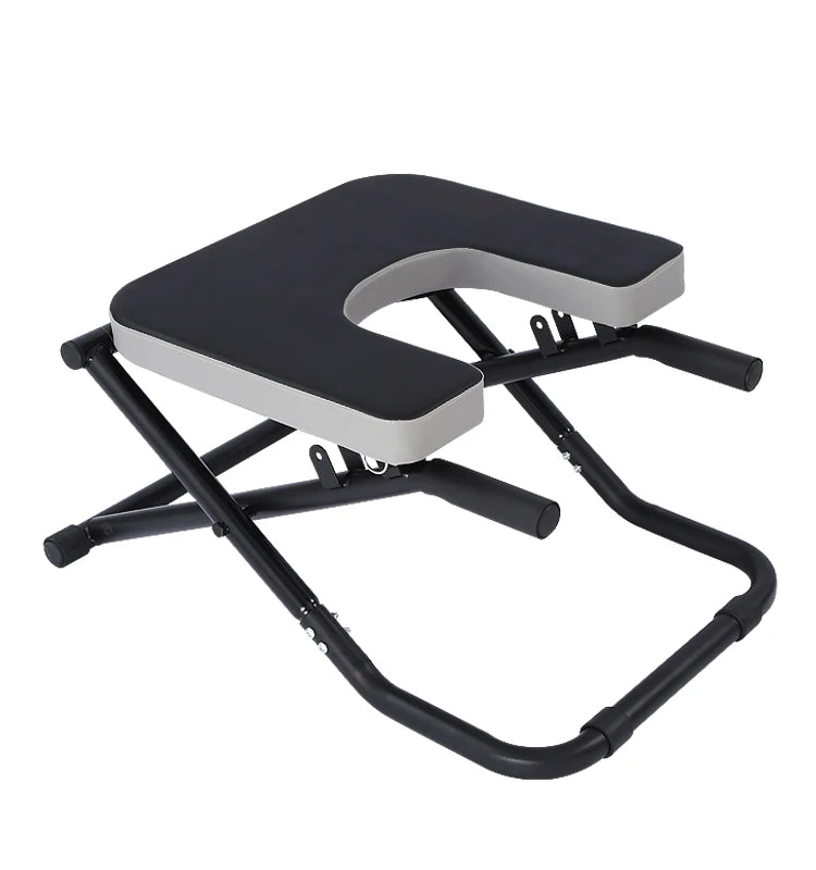 Adjustable Folding Fitness Yoga Chair with Resistance Bands Inversion Stool Yoga Headstand Bench Workout Equipment