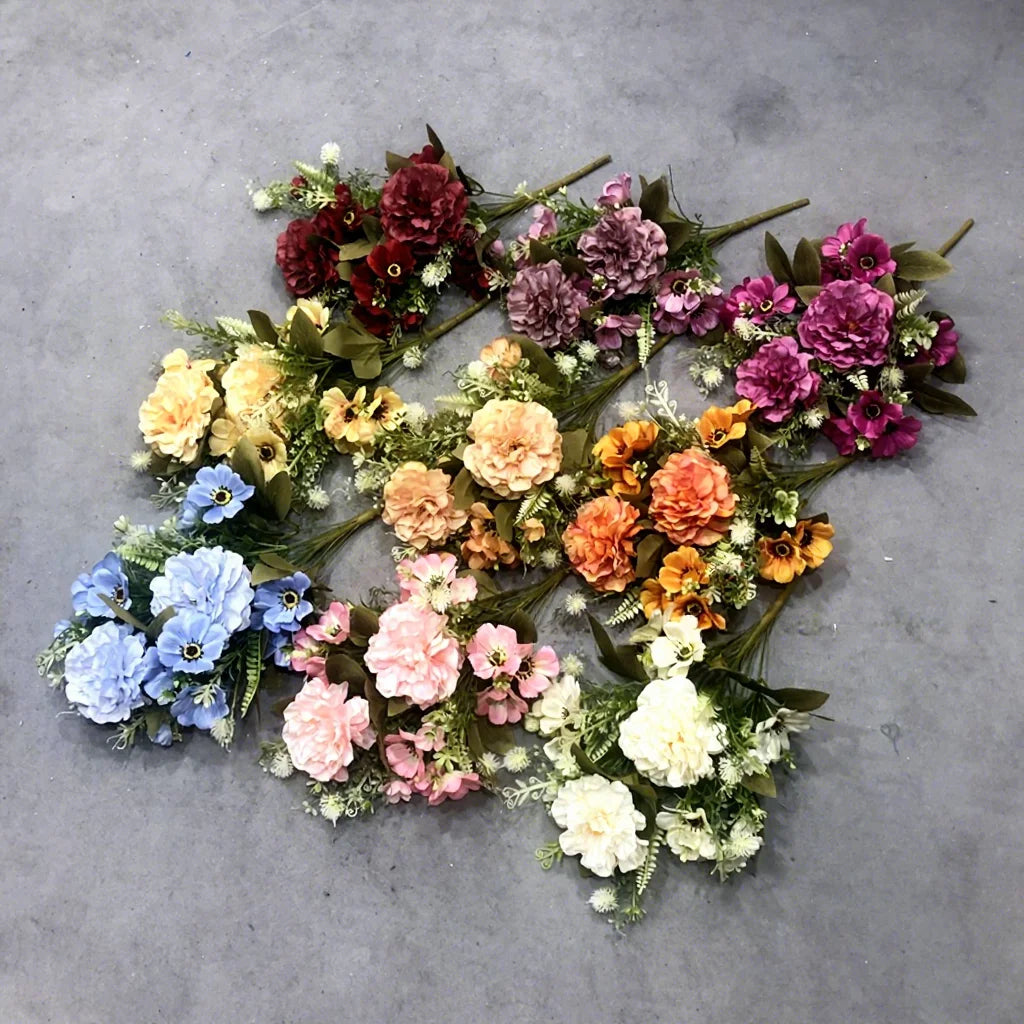 BH210313-56 LUCKYGOODS Wholesale Colorful Artificial Plant Flower bunch Peony for Wedding Party Decoration