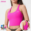 Janya 2025 Women's Sexy Fit Cropped Tank Top New Fashionable Breathable Workout Gym Sports Wear Removable Pads for Training Yoga MegaBDM